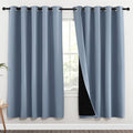 NICETOWN 100% Blackout Window Curtain Panels, Vintage Blue, 2 Pieces, 62-inch Wide Per Panel, Full Light Blocking Drapes with Black Liner for Nursery, 72-inch Drop Thermal Insulated Draperies by NICETOWN