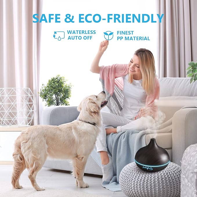 Diffusers for Essential Oils Large Room, 550ml Essential Oil Diffusers with Remote Control, Ultrasonic Oil Diffuser with Timer, 7 Colors Light for Bedroom - Image 7