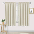 DWCN Blackout Curtains for Living Room Thermal Insulated, Energy Saving & Noise Reducing Bedroom Curtains, Light Beige, W 70x L 72 Inch, Set of 2 Rod Pocket Curtain Panels by DWCN