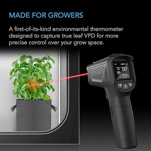 AC Infinity VPD Thermometer, Handheld Environmental Monitor, Captures Leaf VPD and Temperature, Calibrates Smart Controllers, Precision Infrared Range for Plants, Grow Tents, Greenhouses, Terrariums - Image 2