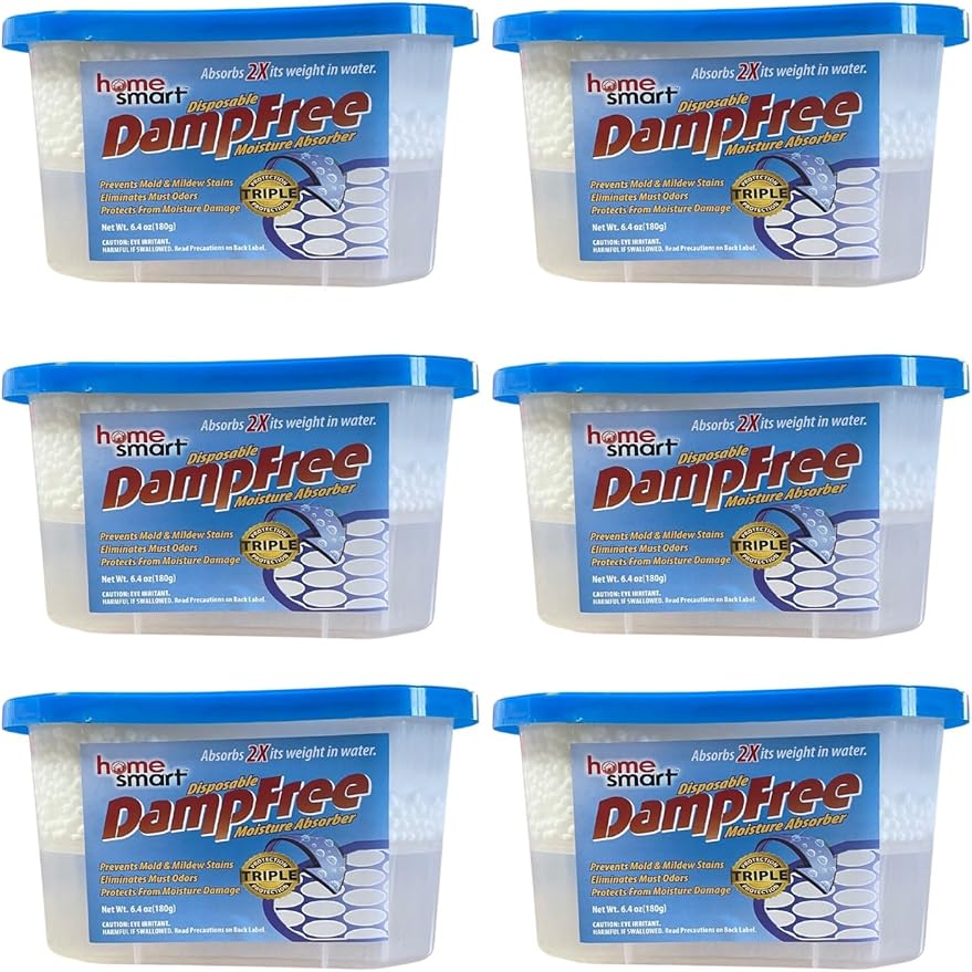 Moisture Absorber & Humidity Eliminator – Disposable Dehumidifier for Closets, Basements, Bathrooms & RV – Damp Rid Style Odor Remover, Mold & Mildew Prevention for Home Storage (Pack of 6) by Unknown