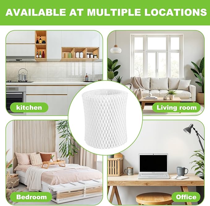 4 Pack Humidifier Wicking Replacement Filter Compatible with Canopy Bedside and Nursery Humidifier, Wood Pulp & Paper Filter, Honeycomb Filtration Design - Image 7