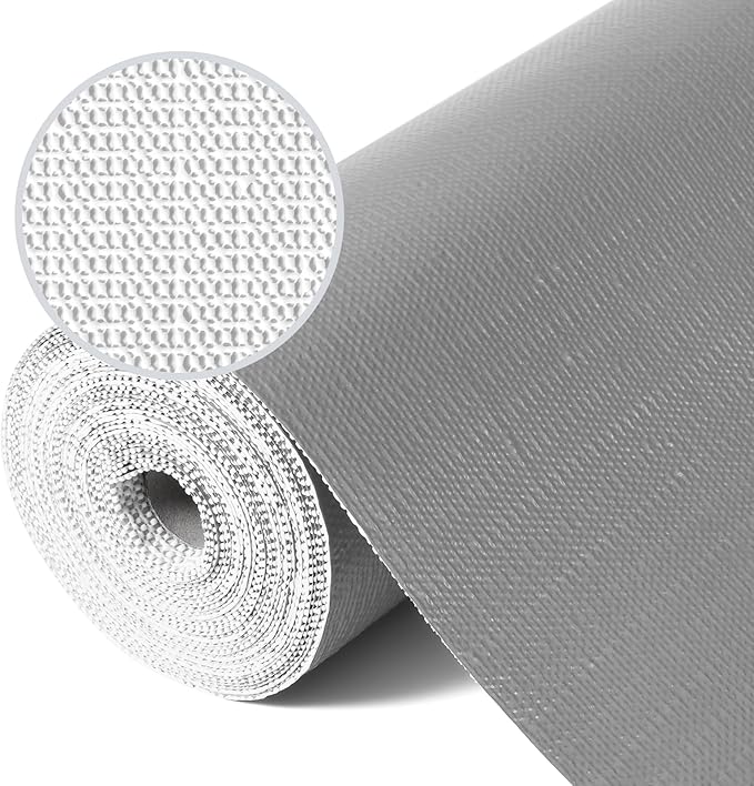 Drawer Liner, Shelf Liners for Kitchen Cabinet Waterproof & Oil-Proof Cupboard Liner Non-Slip Drawer Mat PVC Material Non Adhesive Kitchen Liner for Countertop Gray 23.6 x 393.7 Inches by StaHom
