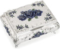 Hipiwe Metal Decorative Jewelry Box Vintage Treasure Chest Case Ornate Trinket Organizer Earrings Necklace Bracelet Storage Box Ring Holder Keepsake Box for Women by Hipiwe
