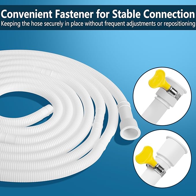 16.5 Ft Dehumidifier Drain Hose 3/4" FHT- Cuttable Leakproof Dehumidifier Discharge Hose for Drainage- Flexible Universal Corrugated Drain Hose Replacement with Clamp for Most Dehumidifier - Image 4