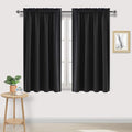 DWCN Blackout Curtains Room Darkening Thermal Insulated Bedroom Curtains Window Curtain Panels, 52 x 45 inches Long, Set of 2 Black Rod Pocket Drapes by DWCN