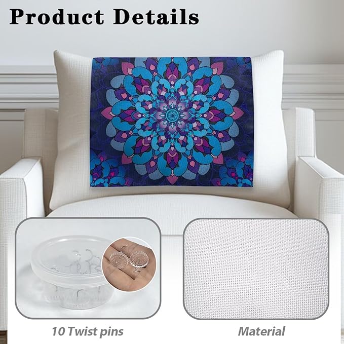 Mandala Pattern Headrest Cover for Recliner Machine Washable Fabric Headrest Sofa Cover Non-Slip Couch Protector Suitable for Theater Bedroom Living Room Office Daily Decor - Image 4