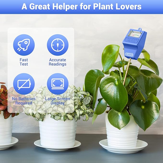 Soil Moisture Meter Tester for Plants, Hygrometer Moisture Sensor for Houseplants Indoor Outdoor Garden Lawn Use - Plant Water Gauge Test Kit - No Battery Needed - Gardening Gifts - Image 2