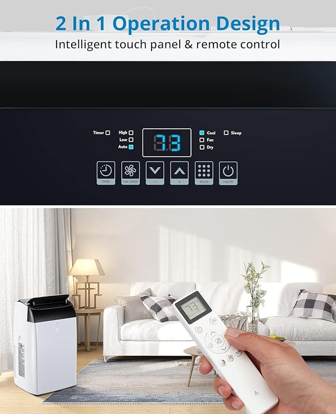 GAOMON 14000 BTU Portable Air Conditioners With Remote Control,3-In-1 Free Standing Cooling AC Unit With Fan & Dehumidifier,Smart/Sleep Mode,3 Speed,Auto Swing,Large Room,Office,Garage,Black Lid - Image 4