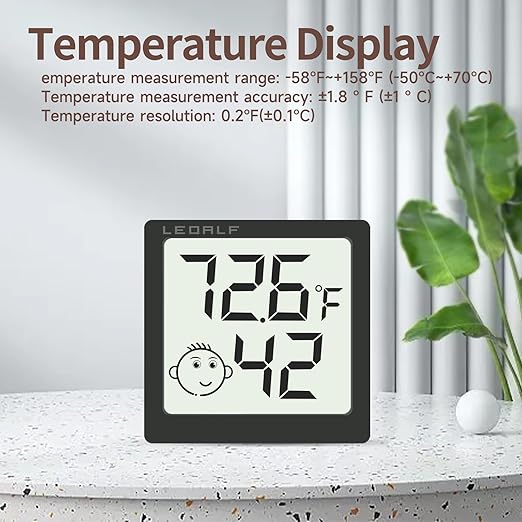 Mini Humidity Meter Hygrometer 6 Pack Room Thermometer Indoor Digital Temperature and Humidity Monitor (Black) - Image 6