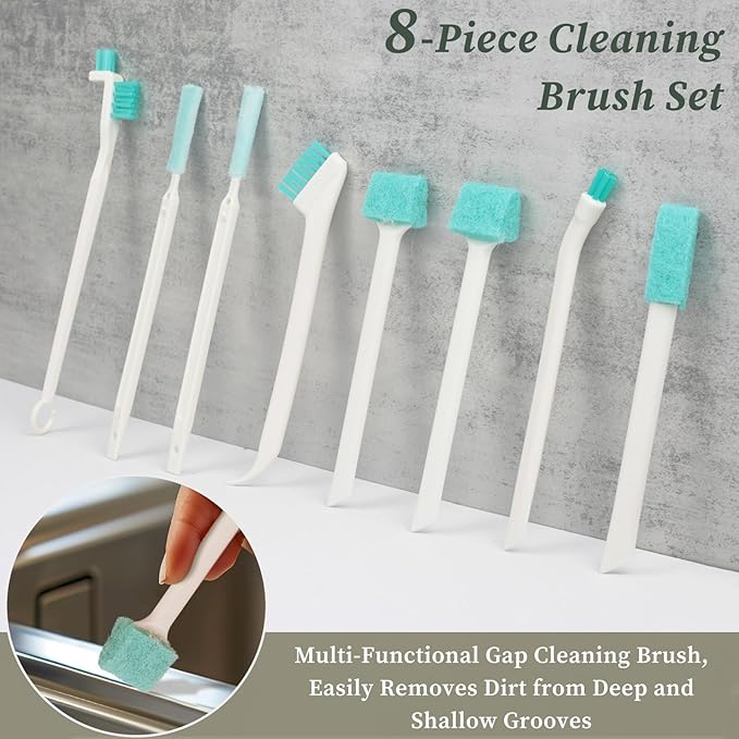 8-Piece Small Cleaning Brush Set for Tight Spaces, Mini Crevice Brushes for Household Use, Ideal for Humidifiers, Cup and Toasters - Image 2