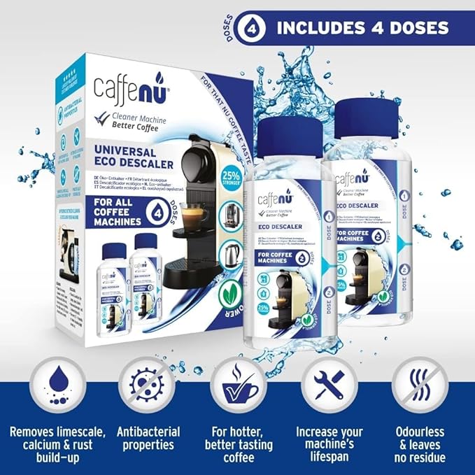 Universal Coffee Machine Descaling Solution. Coffee Machine Descaler Liquid 4 Uses. Descaler Kit. Part of your Barista Accessories Set. Compatible with Nespresso, Phillips, Lavazza, Verismo and More! - Image 2