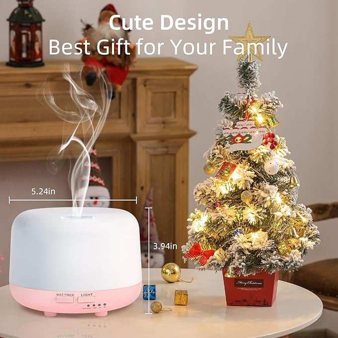 300ML Aromatherapy Essential Oil Diffuser with Remote Control, 7 LED Color Changing Light, for Bedroom Home Large Room - Image 7