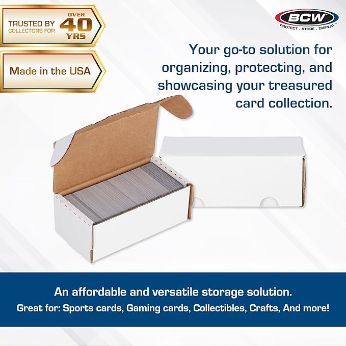 BCW 400-Count Trading Card Storage Box | Baseball Card Storage Box for Sports Cards | Cardboard Organizer for Football, Basketball & More - 10 Pack - Image 2