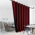 NICETOWN Sound Reducing Room Divider Curtains, Thermal Insulated 100% Blackout Drape, Slider Curtain Panel with Black Lining, Full Light Blocking Patio Door Drapery (Burgundy Red, 1 PC, 100" x 108") by NICETOWN