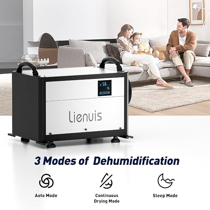 Crawl Space Dehumidifier with Drain Hose, 110 Pint Commercial Dehumidifier for Crawlspaces& Basement, Water Damage Restoration up to 1300 Sq Ft, Detachable Controller & Cable - Image 8