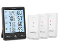 Geevon Indoor Outdoor Thermometer Wireless 3 Remote Sensors, 5-Inch Display Digital Hygrometer Thermometer Temperature Humidity Monitor with 8S Backlight, Battery-Powered (Black) by GEEVON