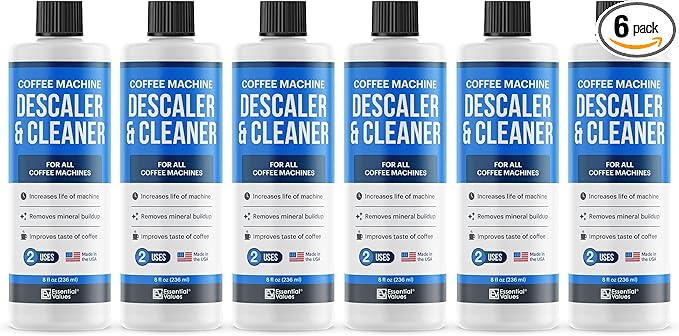 Descaling Solution (12 Uses) Coffee Machine Descaler Cleaner | Compatible with Breville Keurig Nespresso Delonghi & More | Liquid To Descale Automatic Coffee Makers & Espresso Machines by EssentialValues