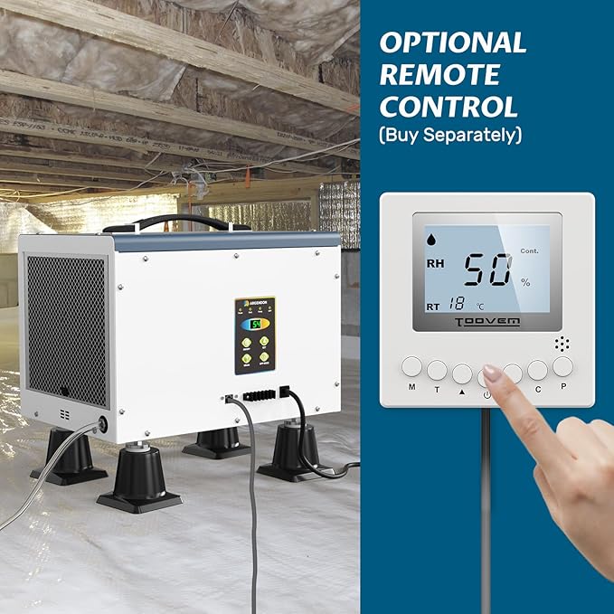 Argendon Commercial Dehumidifier with Pump for Crawlspace, Energy Star 120 Pints Basement Dehumidifier with Drain Hose for Large Space, Water Damage Unit, Ideal for Industrial and Job Sites - Image 9
