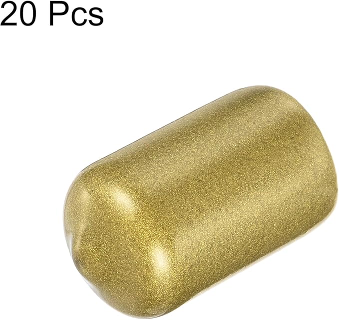 uxcell 20pcs Rubber End Caps 12.5mm(1/2 inch) ID Vinyl Round Tube Bolt Cap Cover Thread Protectors Gold - Image 2
