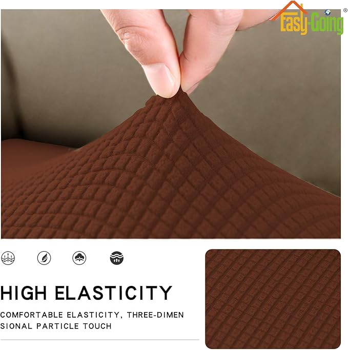 Easy-Going Stretch Cushion Cover Sofa Cushion Furniture Protector Sofa Seat Sofa slipcover Sofa Cover Soft Flexibility with Elastic Bottom(Oversized Sofa Cushion, Coffee) - Image 3