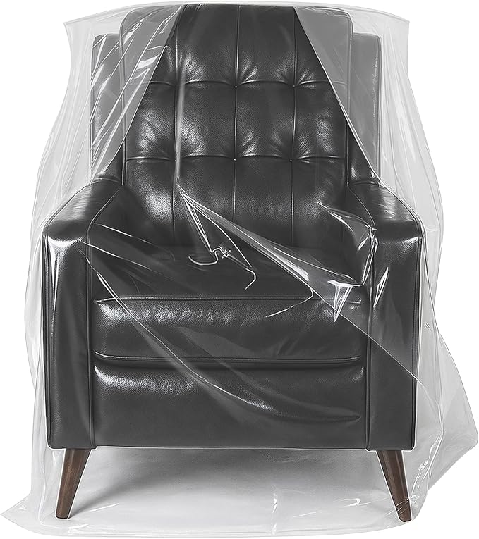 Yotelab Plastic Furniture Cover for Moving, Plastic Chair Covers Protector, Waterproof Couch Cover for Storage, Clear Moving Bags for Recliner Armchair Patio Chair, 42Wx34Dx65H/48H Inches (No Seal) by Yotelab