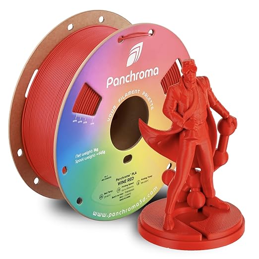 Panchroma PLA Wine Red 3D Printer Filament, 1.75mm, 1kg Spool, Easy to Print, High Speed Printing, Tangle Free, AMS Compatible, Perfect for Toys, Decor, Miniatures, Models & Cosplay by Polymaker
