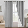 H.VERSAILTEX Linen Blackout Curtains 108 Inches Long 100% Blackout Thermal Insulated Textured Linen Look Curtain Draperies Anti-Rust Grommet, Energy Saving with White Liner, 2 Panels, Dove Gray by HVERSAILTEX