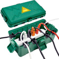 Hrensaw Medium Outdoor Electrical Box(10.6x5.7x4.9inch),Weatherproof Connection Box w/6 Cable Entry,IP54 Waterproof Extension Cord Cover Protect Power Strip,Timer,Plug,Holiday Lights,Green by Hrensaw