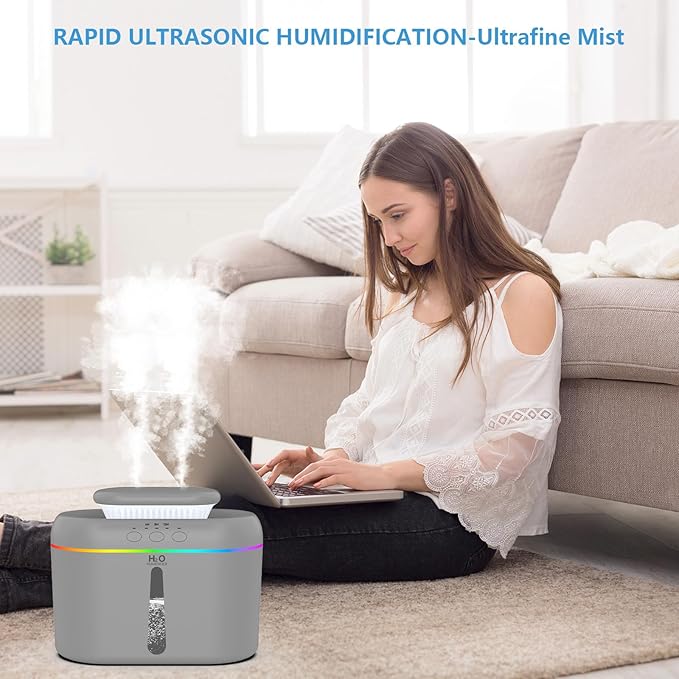 2L humidifiers for bedroom humidifier Home Ultra-Quiet 28 dB Quiet Supersized Cool Mist Air Humidifier for Baby Nursery，Dual Nozzie，Easy to Clean & Fill, 7 Color NightLight (White) - Image 2