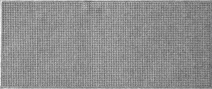 WaterHog Squares Front Door Mat Indoor Outdoor Entrance, Absorbent All-Weather Doormat with Non-Slip Rubber Backing, Dirt & Moisture Trapper, Low Profile, Easy Clean, Made in USA, 22"x60" Medium Grey by WaterHog
