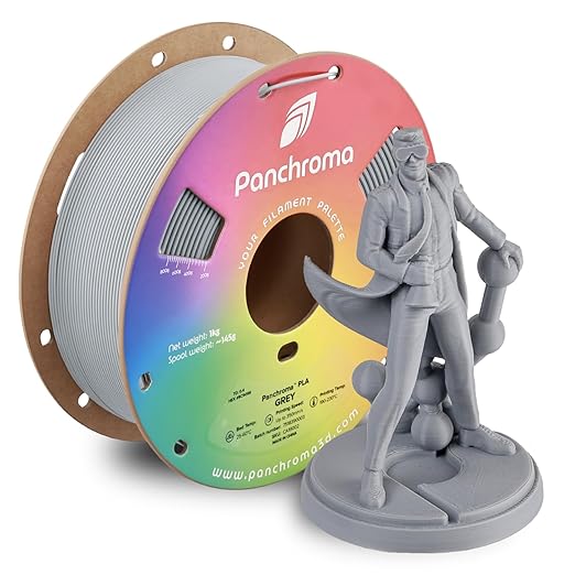 Panchroma PLA Grey 3D Printer Filament, 1.75mm, 1kg Spool, Easy to Print, High Speed Printing, Tangle Free, AMS Compatible, Perfect for Toys, Decor, Miniatures, Models & Cosplay by Polymaker