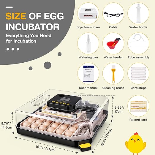 Sailnovo 48 Egg Incubator for Hatching Eggs with Precise Temp & Humidity Control,Auto Egg Turning, 360°Viewing, Egg Candler,Incubator for Chicken Eggs/Duck/Quail/Turkey,Ideal for Farm/School/Lab,Grey - Image 9
