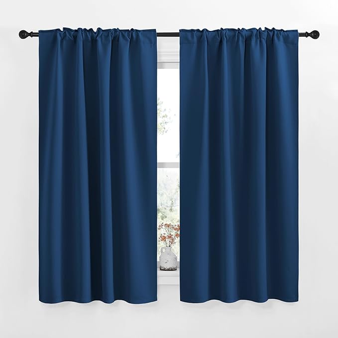 NICETOWN RV Curtains for Camper Windows - (Moroccan Blue Color) 42x50 Inch, 2 Panels Set, Thermal Insulated Room Darkening Blackout Drapes/Draperies with Rod Pocket & Back Tab for Half Window - Image 2