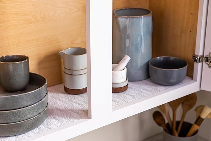 Smooth Top EasyLiner for Cabinets & Drawers - Easy to Install & Cut to Fit - Shelf Paper & Drawer Liner Non Adhesive - Non Slip Shelf Liner for Kitchen Pantry - 20 Inch Width - 36 Total Feet - White - Image 4