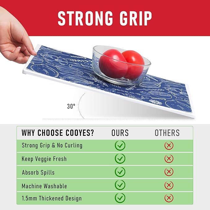 Cooyes Fridge Bin Liners, 12 Pack Refrigerator Liners with Non-Slip Particles, Drawer Mats for Kitchen Cabinets, Breathable Cloth Material, Washable, Keep Produce Fresh Longer - Image 4