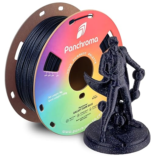 Polymaker Panchroma Galaxy PLA Filament 1.75mm, Galaxy Dark Blue 3D Printer PLA Filament 1kg - Twinkling 3D Printing Filament, Dimensional Accuracy +/- 0.03mm (0.6mm Nozzle Required) by Polymaker