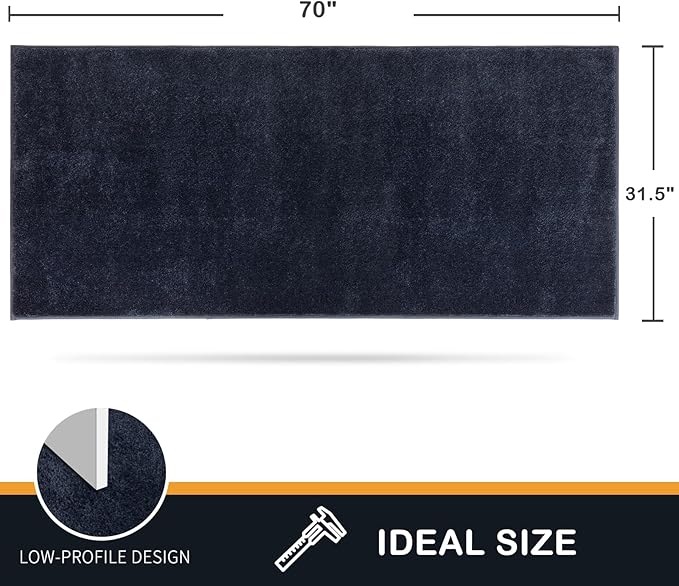 PURRUGS Dirt Trapping Door Mat 31.5" x 70", Non-Slip Machine Washable Entryway Rug, Dog Doormat, Indoor Front Door Mat, Super Absorbent Entry Rug for Muddy Shoes & Paws, Navy Blue - Image 2