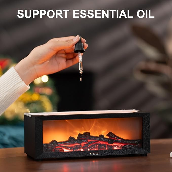 Fireplace Aroma Essential Oil Diffuser, 150ml Ultrasonic Humidifier, Scent Aroma Diffuser with Remote Control & Timer for Home, Bedroom, Office, Yoga - Image 3