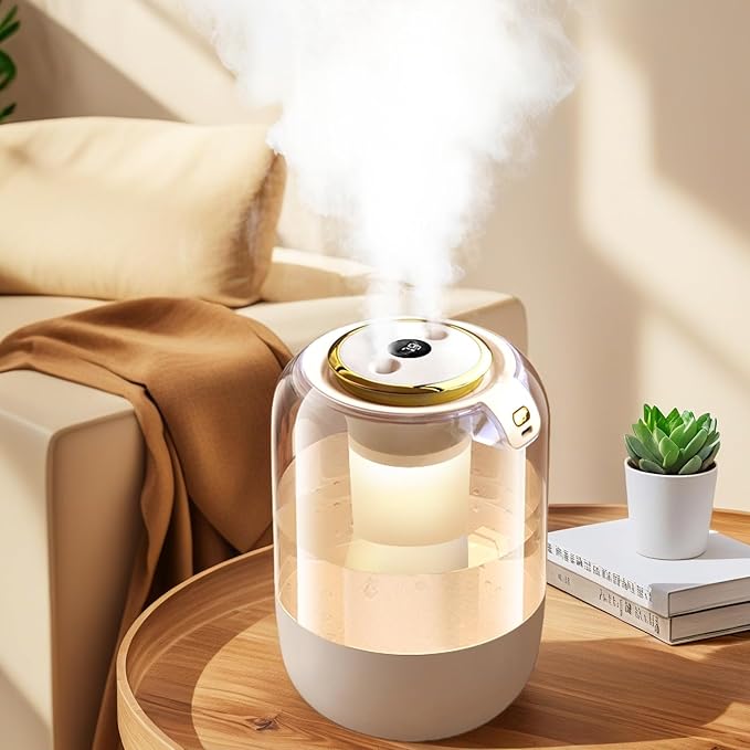 Air Humidifier for Bedroom, 2L Quiet Cool Mist Humidifier for Plants Dorm Room Office Home Car Personal Humidificador with 3 Mist Modes & Night Light by Unknown