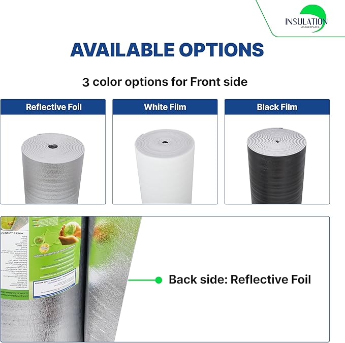 SmartSHIELD -10mm 48" x 50ft R22 Reflective Insulation roll, Foam Core Radiant Barrier, Thermal Insulation Shield - Foil / Foil - Image 4