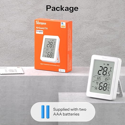 SONOFF AirGuard TH, Indoor Smart Zigbee Temperature and Humidity Sensor, 3.6'' LCD Display, App Monitoring with Charts, Notification Alerts, Data Export, Remote Data Display (2) - Image 8