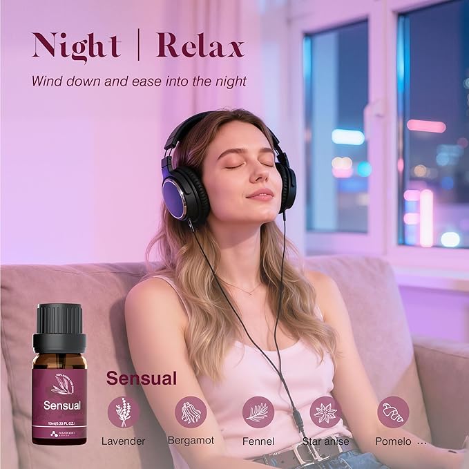 ASAKUKI Essential Oils for Diffuser – 6 Mood Essential Oil Blends (Breathe, Uplift, Sensual, Balance, Unwind, Rest) for Morning to Night Rituals, Home & Daily Use - Image 8
