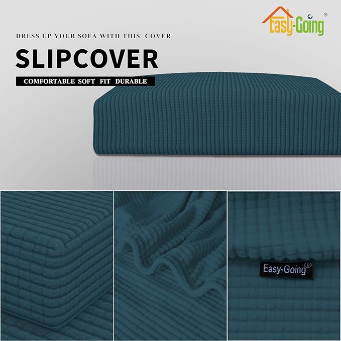 Easy-Going Stretch Cushion Cover Sofa Cushion Furniture Protector Sofa Seat Sofa slipcover Sofa Cover Soft Flexibility with Elastic Bottom(Oversized Sofa Cushion,Deep Teal) - Image 3
