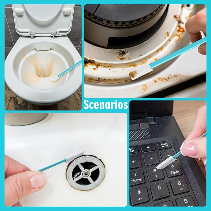 20PCS Crevice Cleaning Brush Tool Kit - Disposable Toilet Brush & Seat Cleaner for Windowsill, Keyboard, Car, Toilet Wand Kit - Image 7