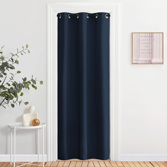 NICETOWN Living Room Curtain, Window Treatment Energy Saving Thermal Insulated Solid Grommet Blackout Drape/Drapery (Navy, Sold Individually, 42 by 84-inch) by NICETOWN