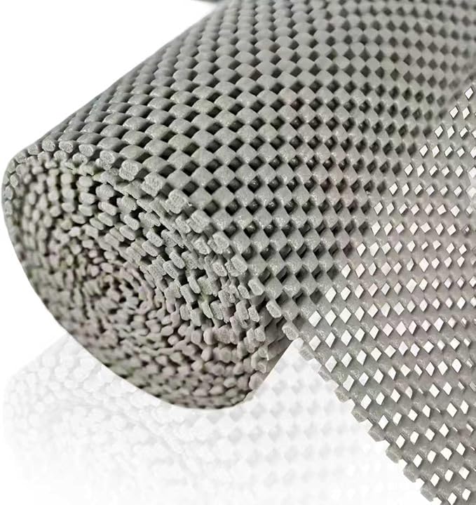 Shelf Liner for Kitchen Cabinet, Durable with Strong Grip, Non Adhesive Liners Protect Kitchen Cabinets and Cupboard, Pantry, Bathroom Drawers and Shelves, Desks-12" x 120" (Gray) by Unknown
