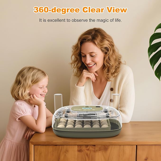 24 Egg Incubators for Hatching,Automatic Egg Turning and Temperature Control Humidity Display,Hatch Day,Automatic Water Refill,360° Viewing for Chicken Quail Duck - Image 9