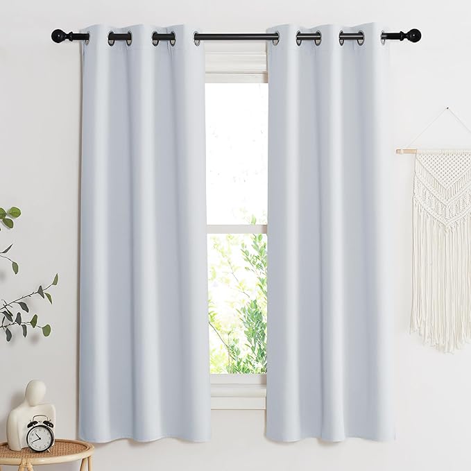 NICETOWN Room Darkening Window Treatment Curtain, Cloud Grey, Single Panel, 34 by 72, Energy Smart Thermal Insulated Block Out Sunlight Shade & Blind for Bedroom with Grommet Ring Top - Image 2