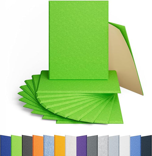 12 Pack Acoustic Panels Self Adhesive Sound Proof Foam, High Density Sound Acoustic Panel, 16X12X0.4 Inch 4:3 Rectangle Panels in Home, Office, Reccording Room, Studio, More(Fruit Green) by Amantech